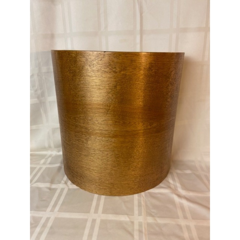 Mid Century Modern Wooden Half Moon Waste Basket D-Shape Bent Plywood Trash Can